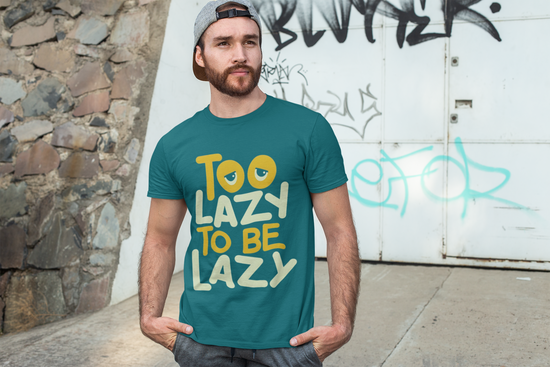 SCUBAAA Men's Too Lazy To Be Lazy Half Sleeve Regular Fit T-shirt