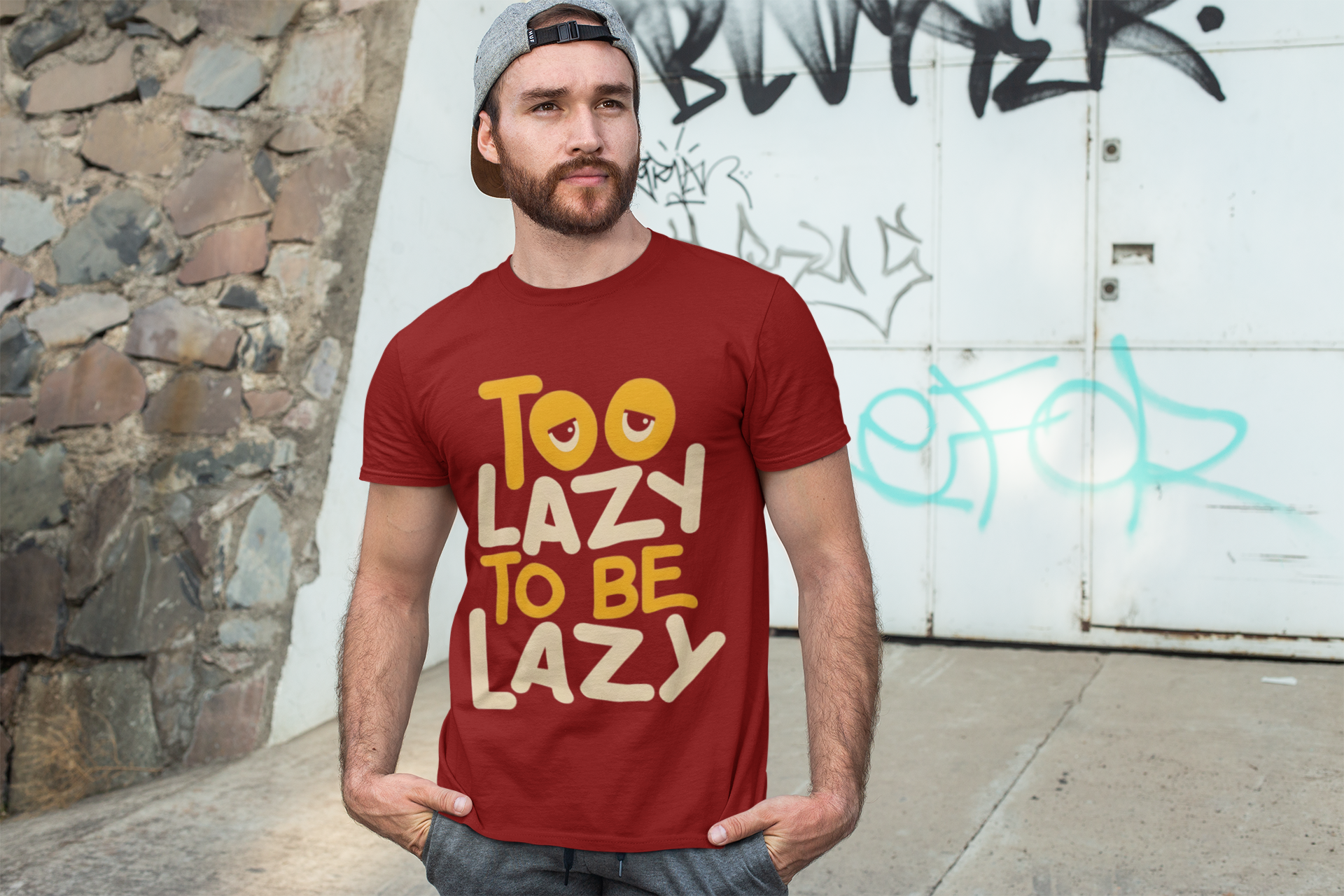 SCUBAAA Men's Too Lazy To Be Lazy Half Sleeve Regular Fit T-shirt