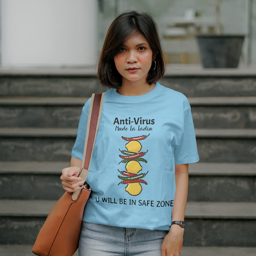 SCUBAAA Women's Nimbu-Mirchi: Guardian of Good Luck Oversized T-Shirt