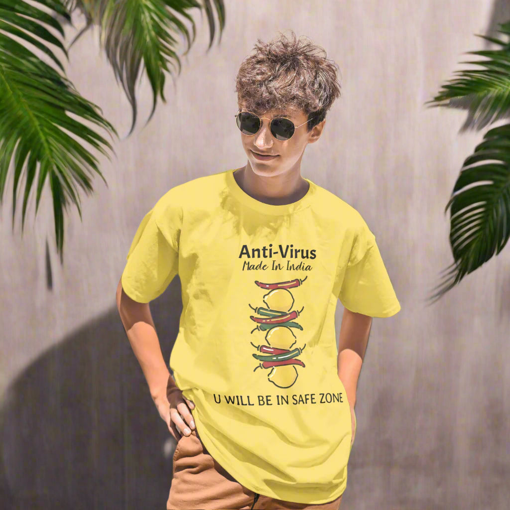 SCUBAAA Men's Lemon Aid Oversized Half Sleeve T-shirt