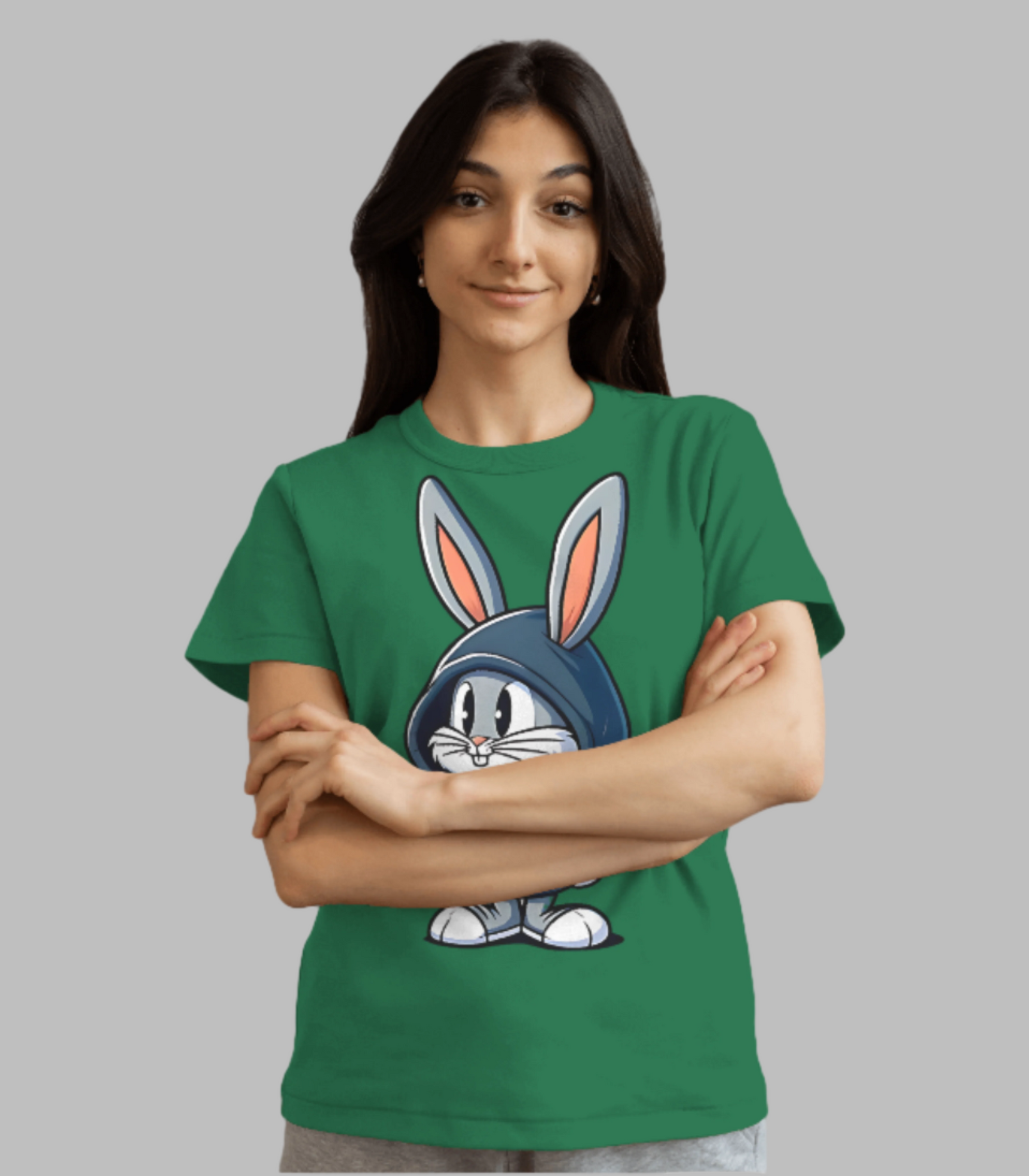 SCUBAAA Women's Baby Bunny Half Sleeve T-Shirt