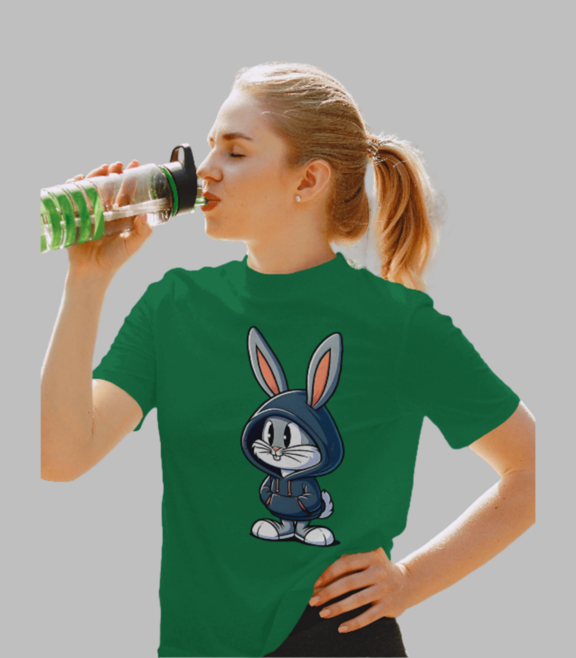 SCUBAAA Women's Baby Bunny Half Sleeve T-Shirt