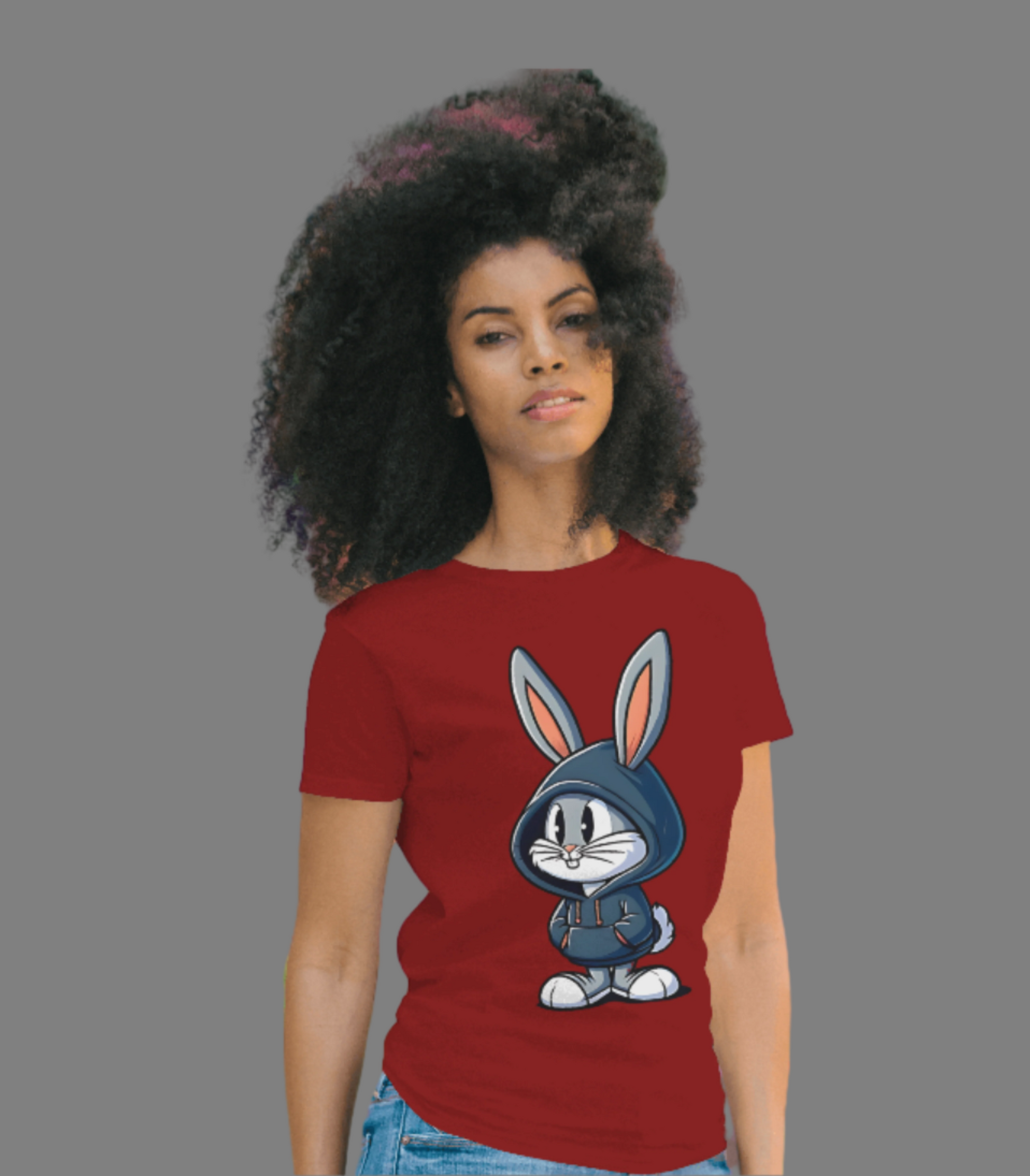 SCUBAAA Women's Baby Bunny Half Sleeve T-Shirt