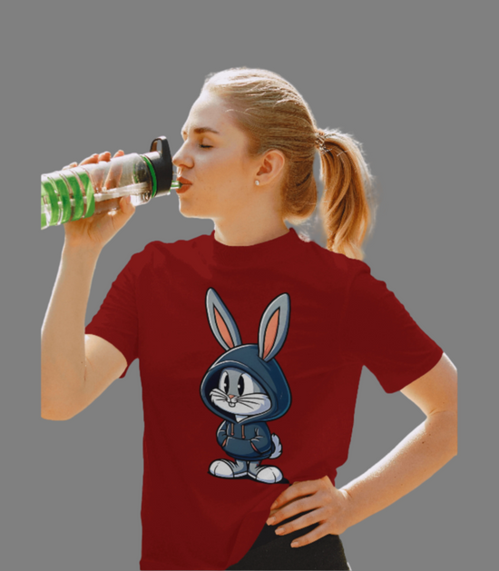 SCUBAAA Women's Baby Bunny Half Sleeve T-Shirt