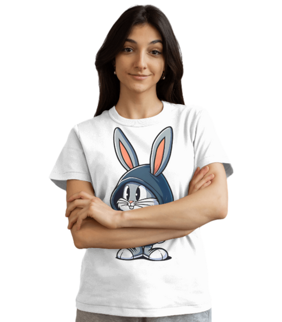 SCUBAAA Women's Baby Bunny Half Sleeve T-Shirt