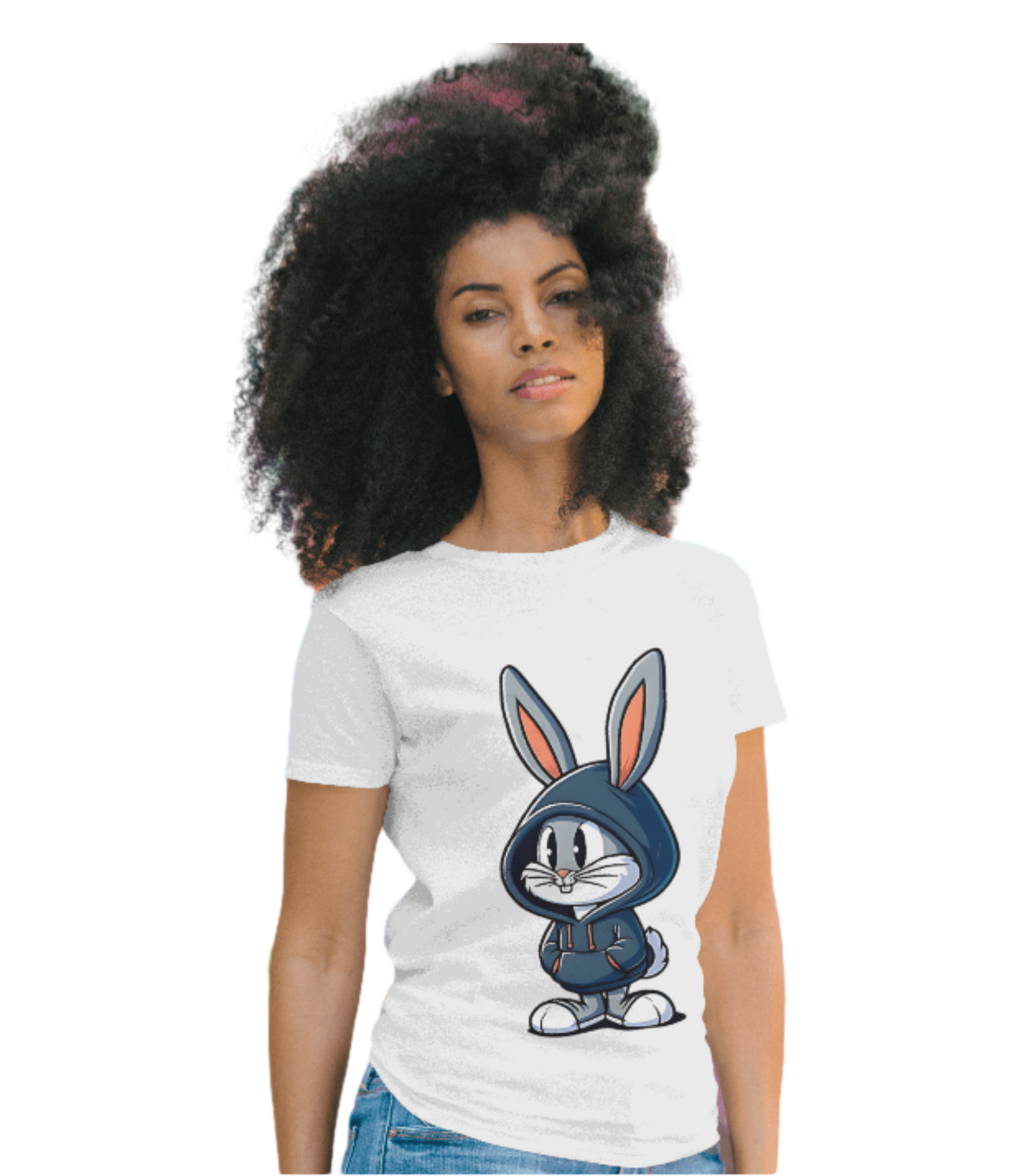 SCUBAAA Women's Baby Bunny Half Sleeve T-Shirt