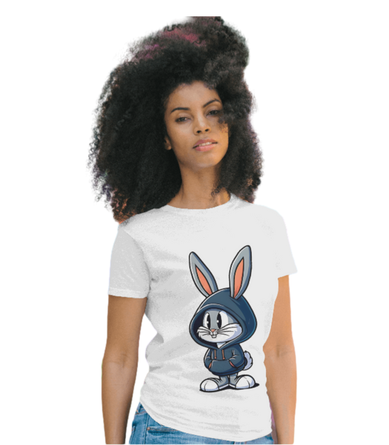 SCUBAAA Women's Baby Bunny Half Sleeve T-Shirt