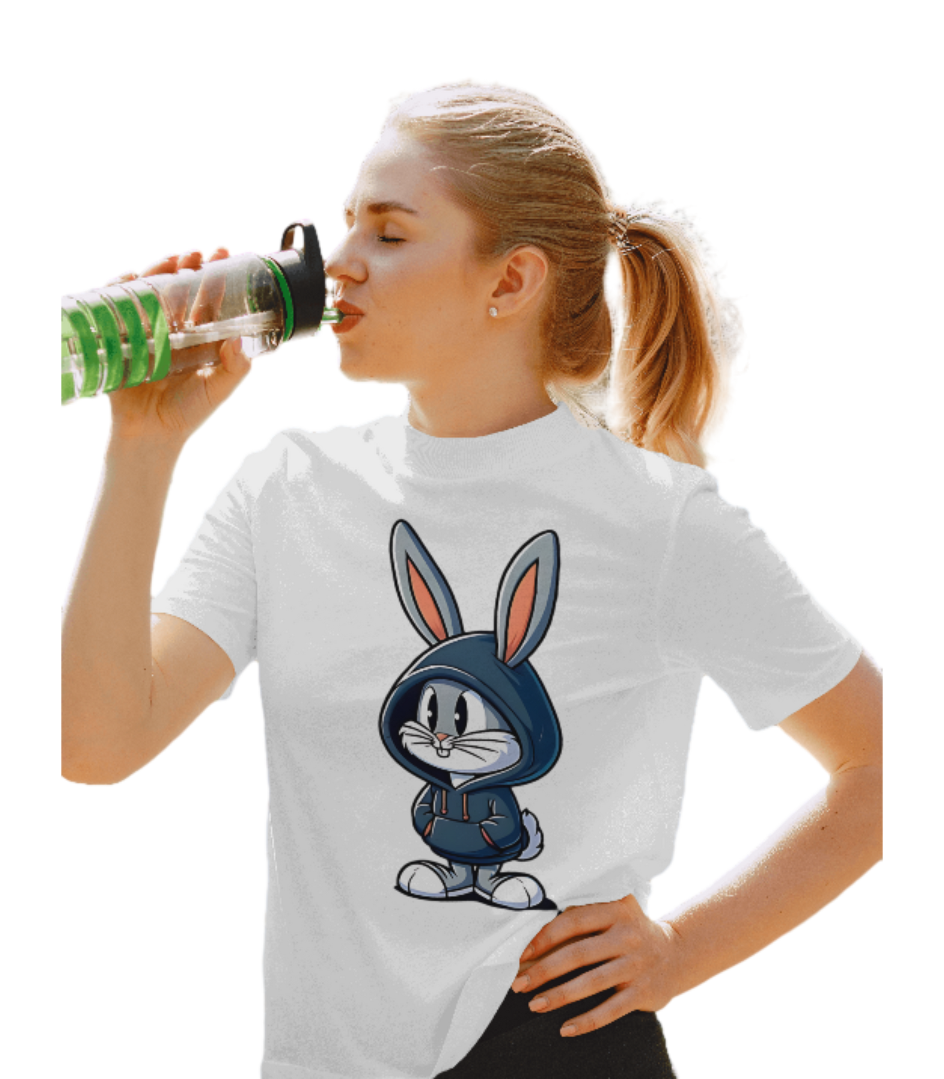 SCUBAAA Women's Baby Bunny Half Sleeve T-Shirt