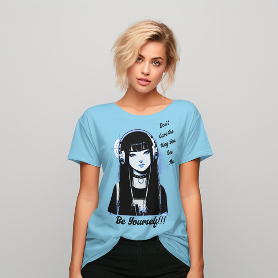 SCUBAAA Women's BE Yourself Half Sleeve Regular Fit T-shirt