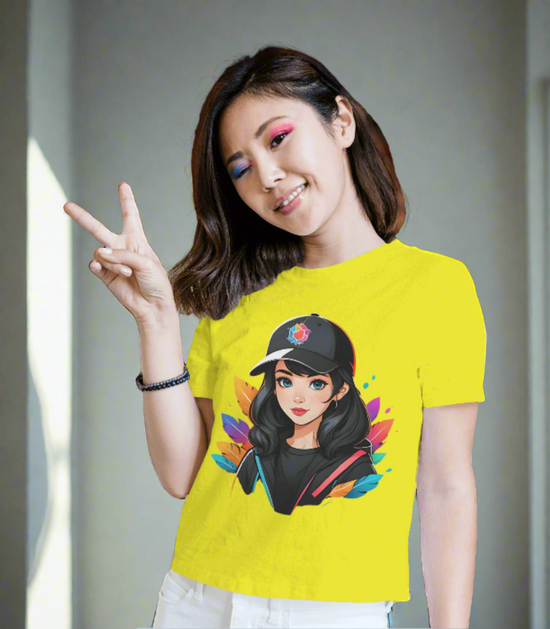 SCUBAAA Women's Vibrant Elegance: The Artistic Spirit Half Sleeve Regular Fit T-shirt