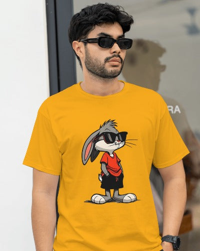 SCUBAAA Men's Bunny Half Sleeve T-Shirt