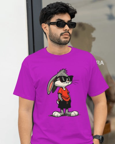 SCUBAAA Men's Bunny Half Sleeve T-Shirt