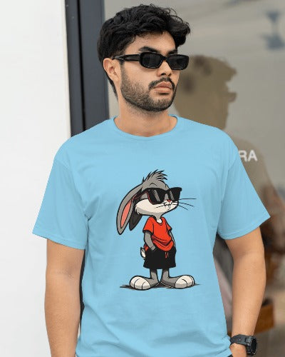 SCUBAAA Men's Bunny Half Sleeve T-Shirt