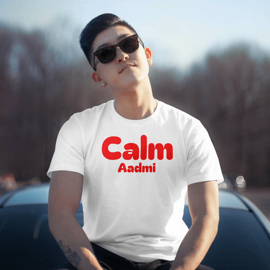 SCUBAAA Men's Calm Aadmi - Cool & Collected Half Sleeve Regular Fit T-shirt