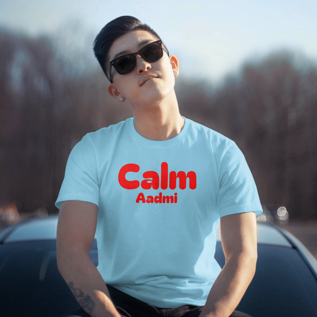 SCUBAAA Men's Calm Aadmi - Cool & Collected Half Sleeve Regular Fit T-shirt