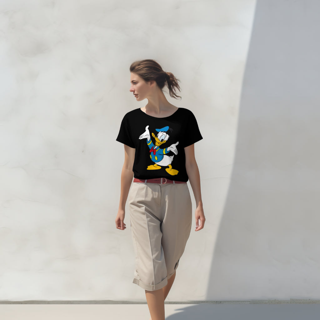 SCUBAAA Women's Donald Duck Half Sleeve Regular Fit T-shirt