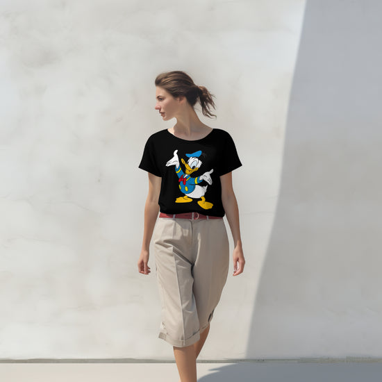 SCUBAAA Women's Donald Duck Half Sleeve Regular Fit T-shirt
