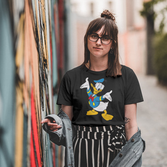 SCUBAAA Women's Donald Duck Half Sleeve Regular Fit T-shirt