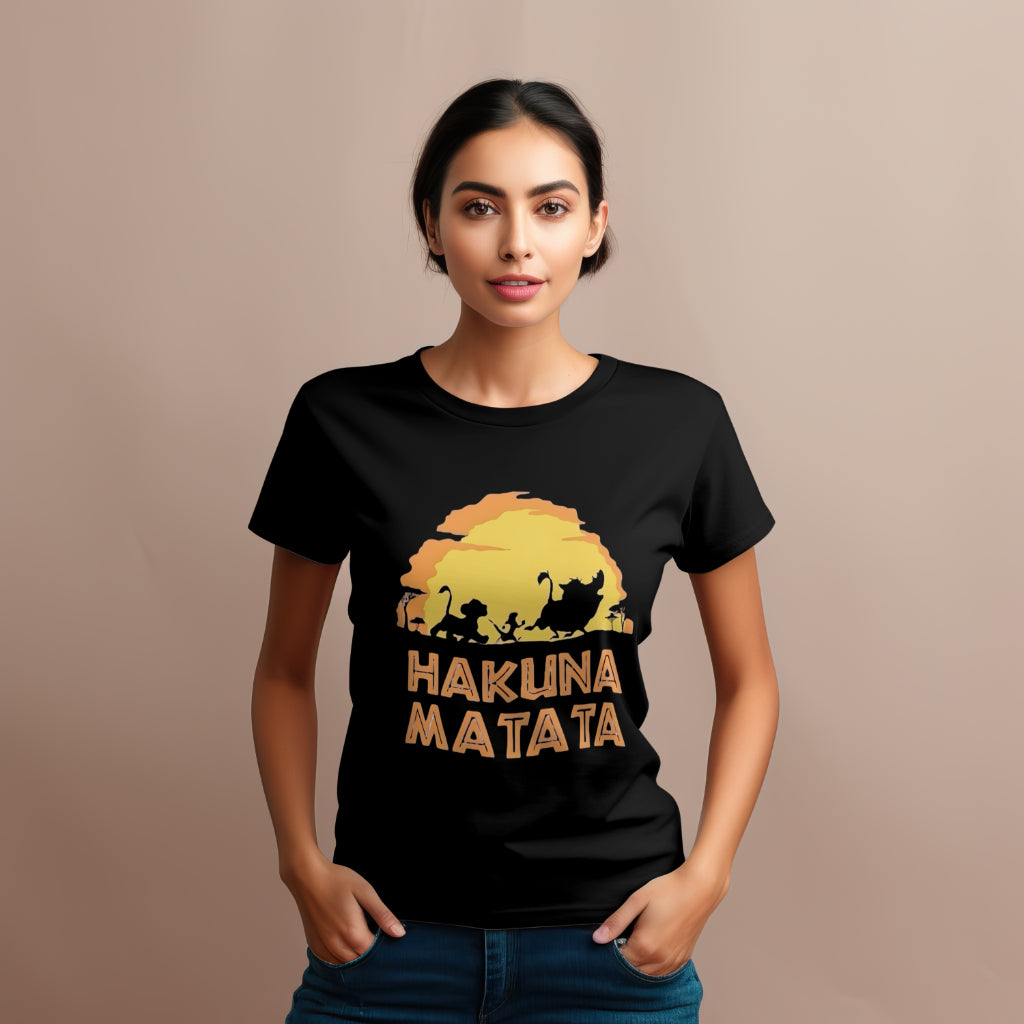 SCUBAAA Women's Hakuna Matata Half Sleeve Regular Fit T-shirt