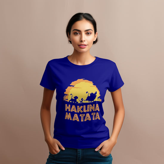 SCUBAAA Women's Hakuna Matata Half Sleeve Regular Fit T-shirt