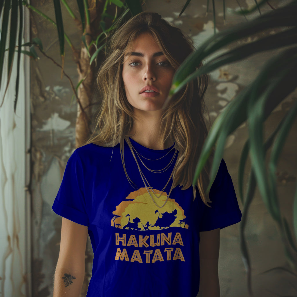 SCUBAAA Women's Hakuna Matata Half Sleeve Regular Fit T-shirt