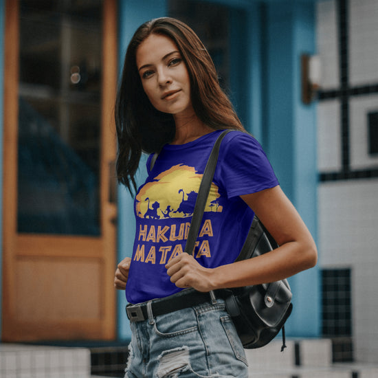 SCUBAAA Women's Hakuna Matata Half Sleeve Regular Fit T-shirt