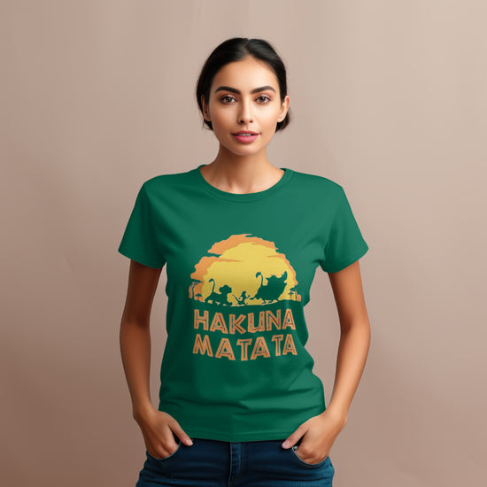 SCUBAAA Women's Hakuna Matata Half Sleeve Regular Fit T-shirt