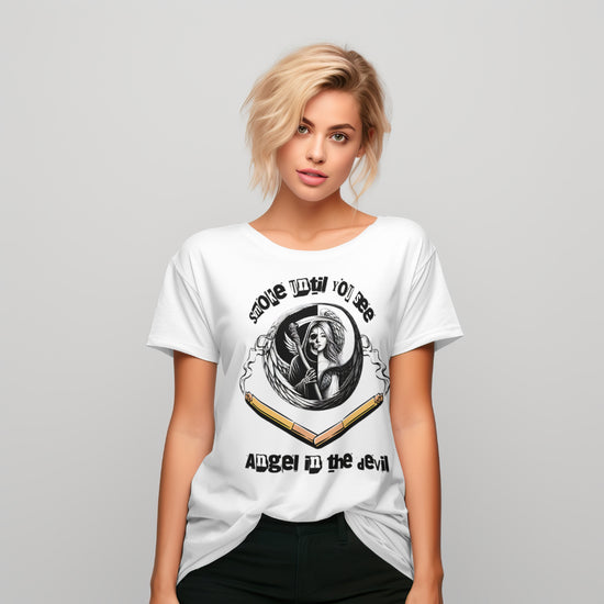 SCUBAAA Women's Halo & Horns Fusion Regular Fit Tee