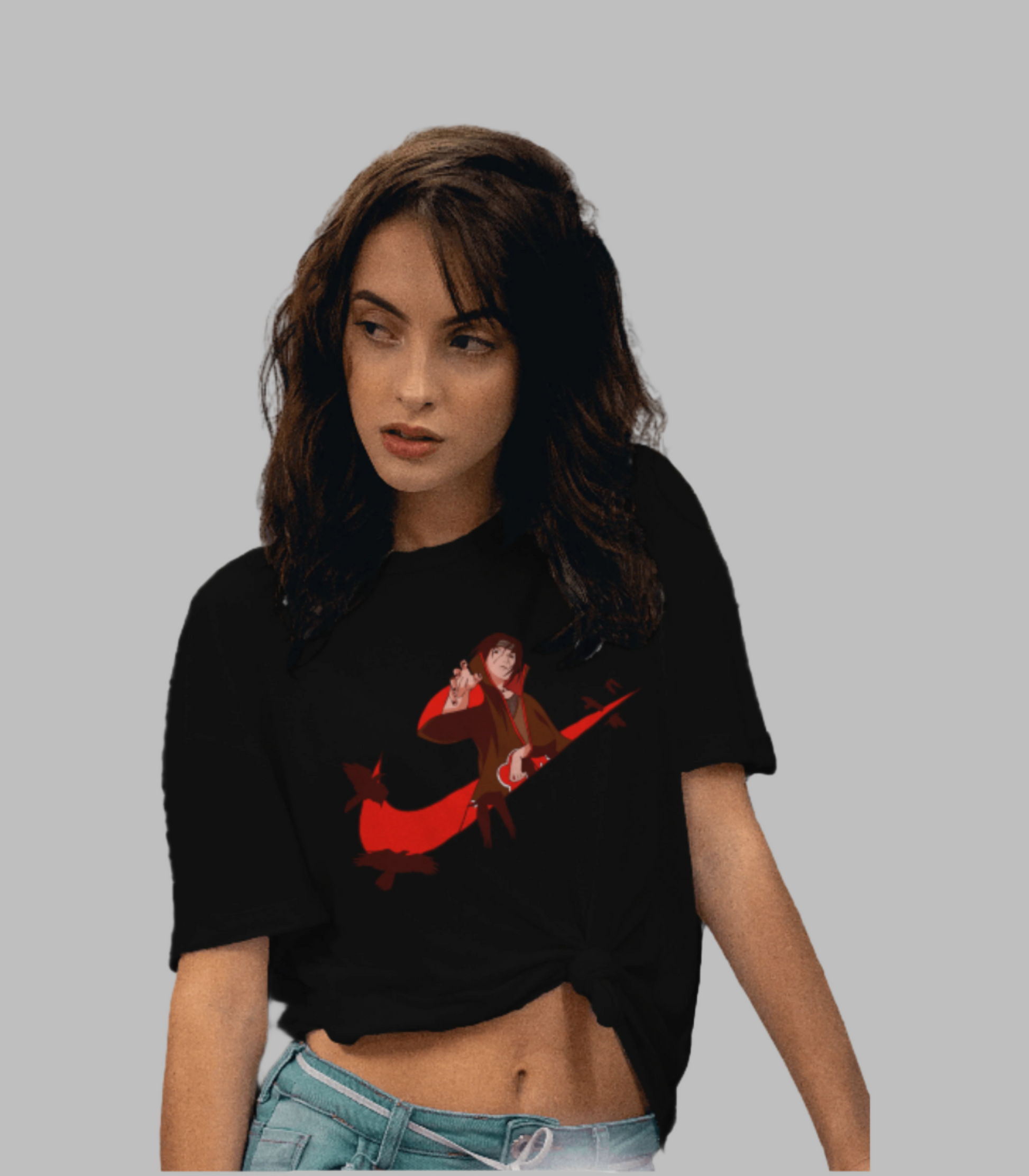 SCUBAAA Women's Itachi Uchiha Terry Oversized T-Shirt