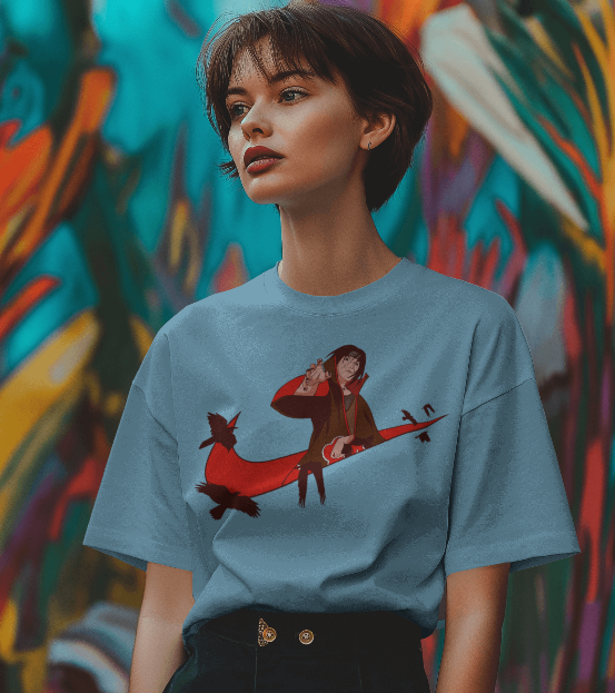 SCUBAAA Women's Itachi Uchiha Terry Oversized T-Shirt