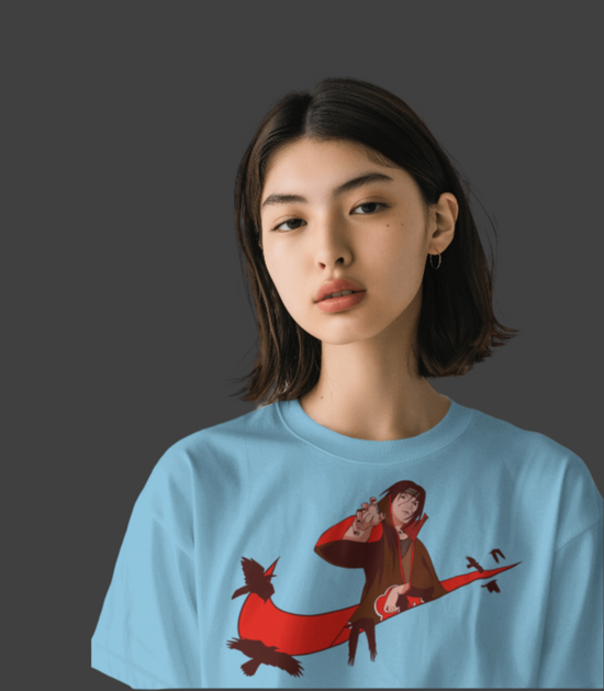 SCUBAAA Women's Itachi Uchiha Terry Oversized T-Shirt