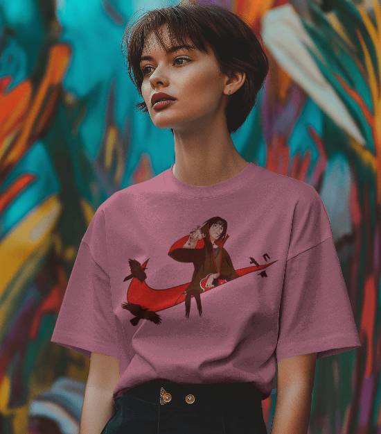 SCUBAAA Women's Itachi Uchiha Terry Oversized T-Shirt