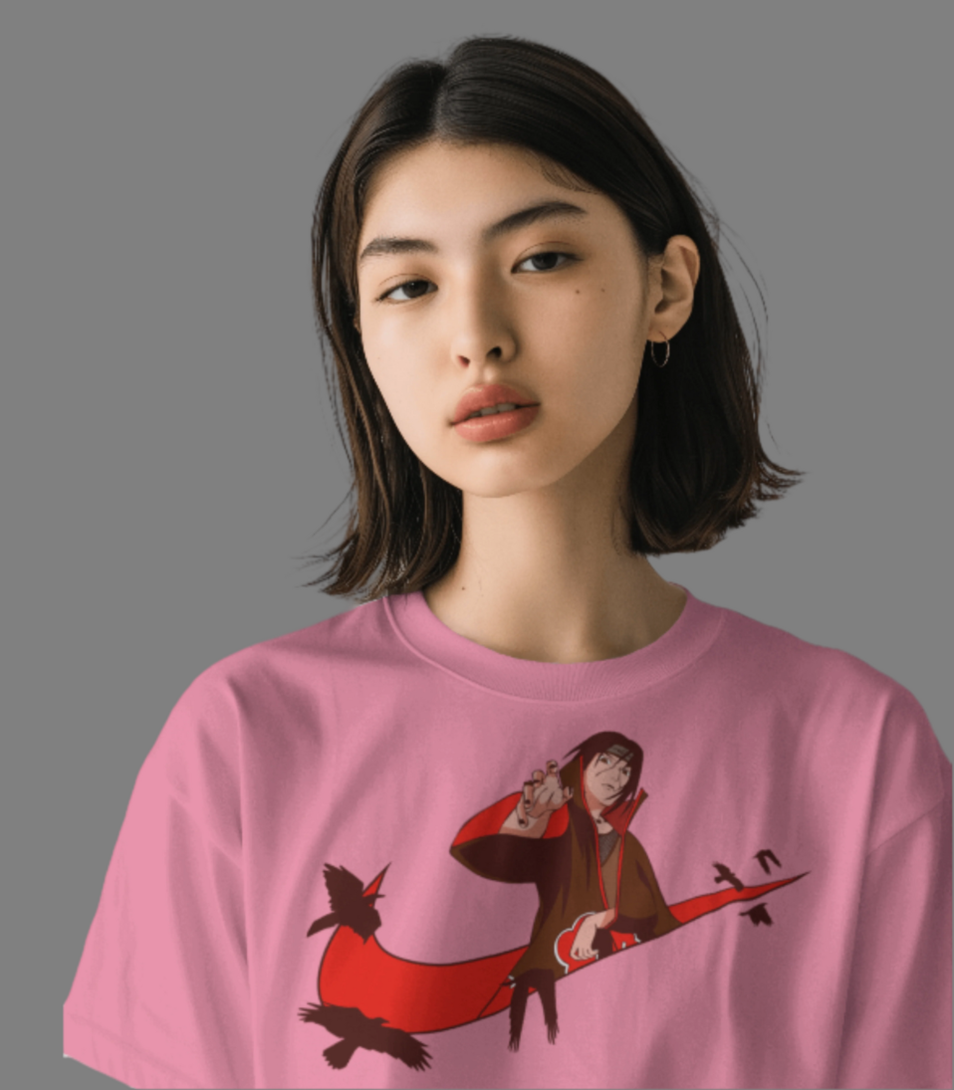 SCUBAAA Women's Itachi Uchiha Terry Oversized T-Shirt