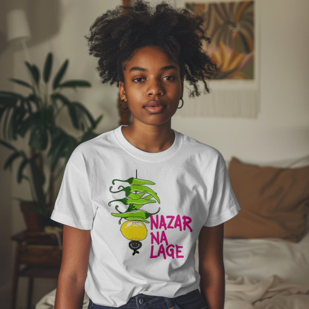 SCUBAAA Women's Nazar Na Lage Half Sleeve Regular Fit T-shirt