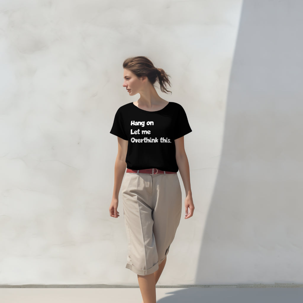 SCUBAAA Women's Overthinking in Progress Half Sleeve Regular Fit T-shirt