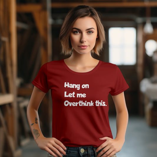 SCUBAAA Women's Overthinking in Progress Half Sleeve Regular Fit T-shirt