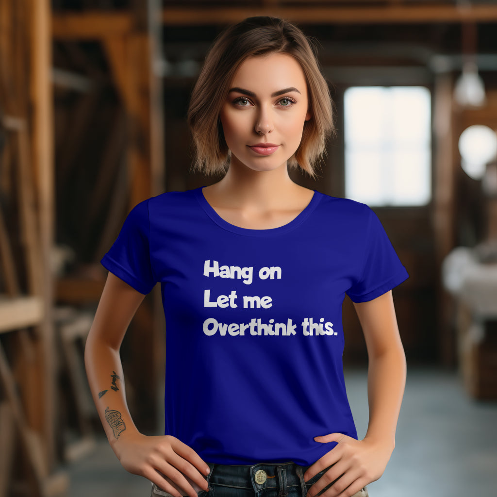 SCUBAAA Women's Overthinking in Progress Half Sleeve Regular Fit T-shirt