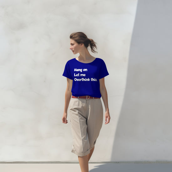 SCUBAAA Women's Overthinking in Progress Half Sleeve Regular Fit T-shirt