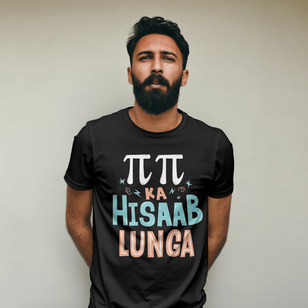 SCUBAAA Men's Pi Pi Ka Hisaab Half Sleeve Regular Fit T-shirt