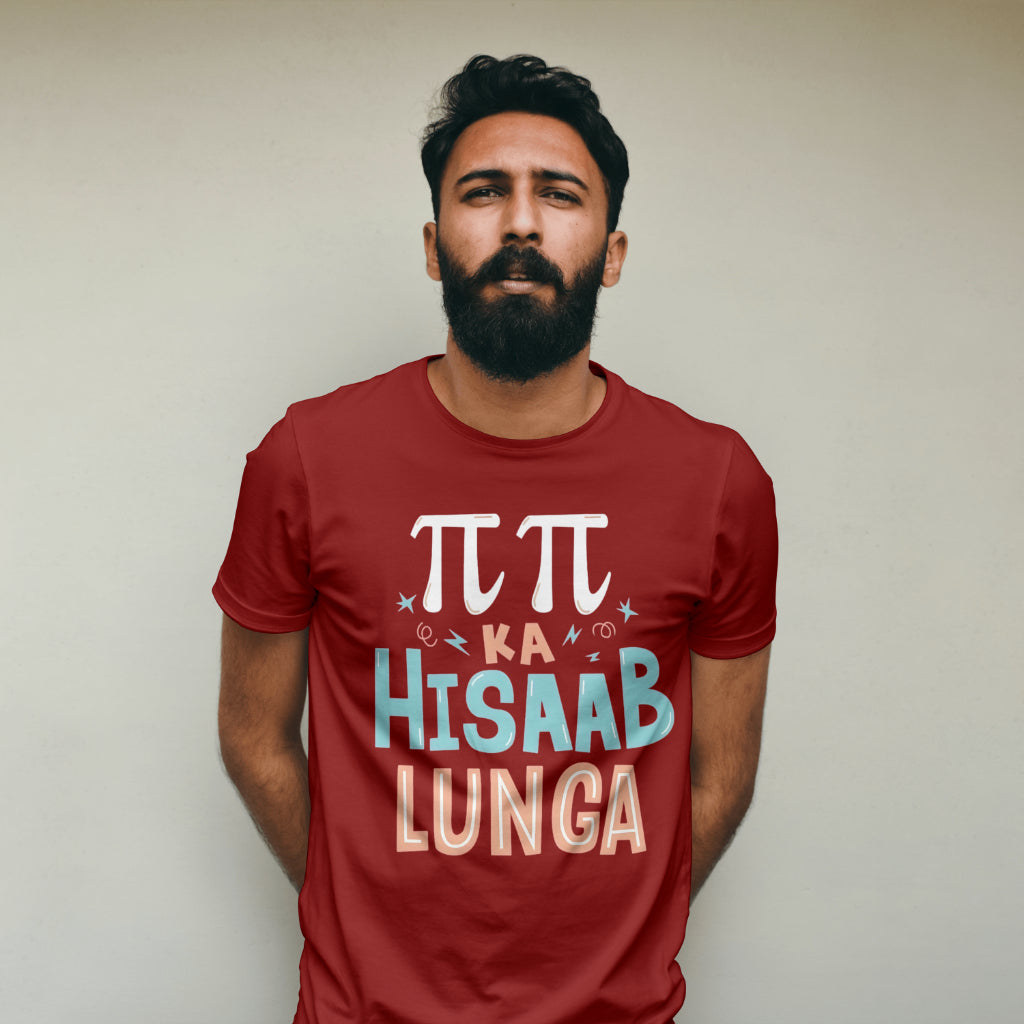 SCUBAAA Men's Pi Pi Ka Hisaab Half Sleeve Regular Fit T-shirt