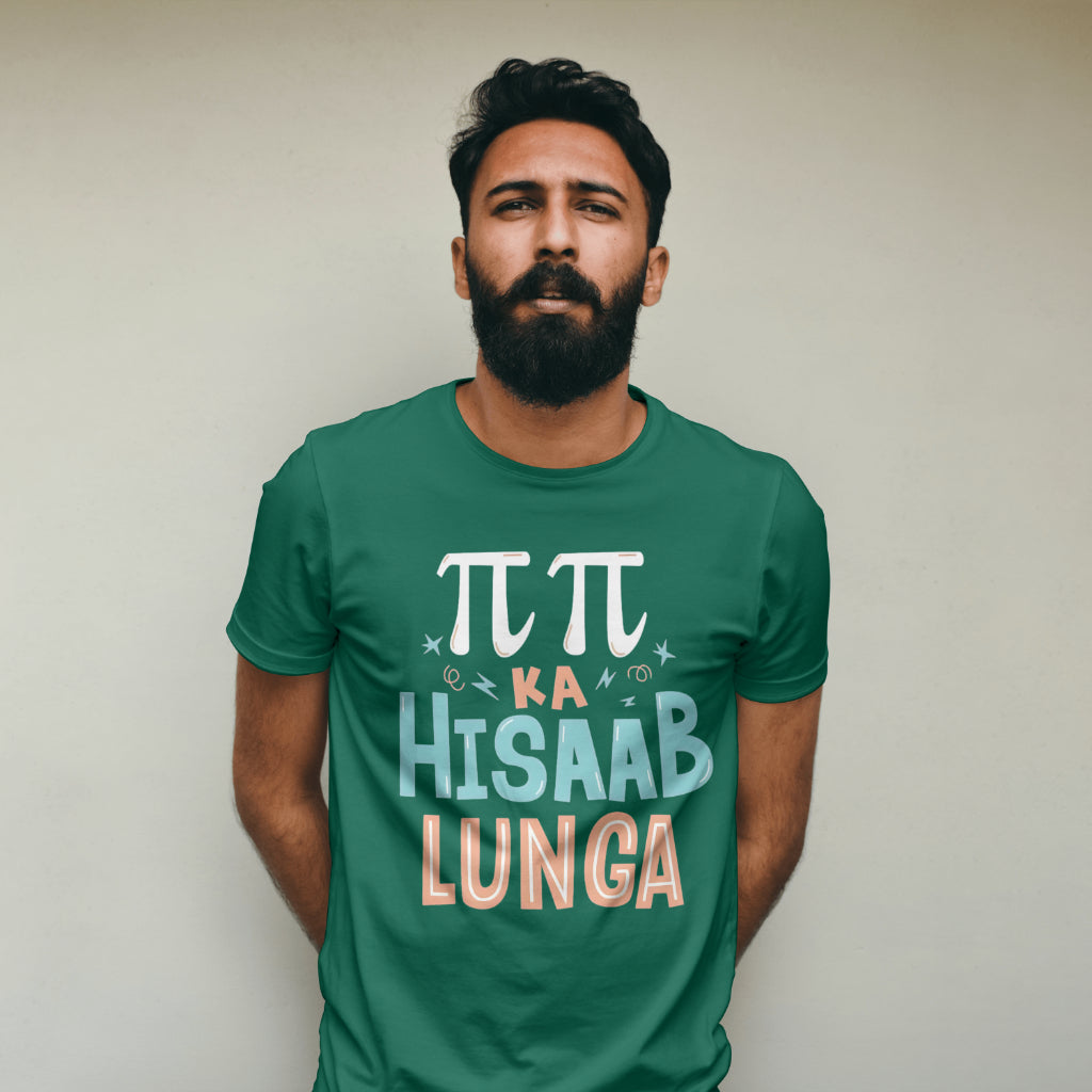 SCUBAAA Men's Pi Pi Ka Hisaab Half Sleeve Regular Fit T-shirt