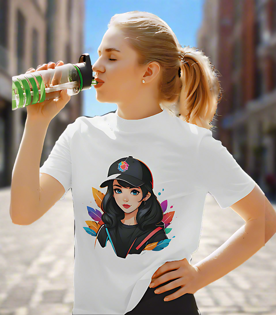 SCUBAAA Women's Vibrant Elegance: The Artistic Spirit Half Sleeve Regular Fit T-shirt