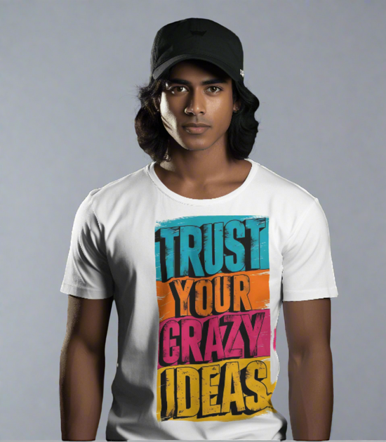 SCUBAAA Men's Trust Your Crazy Ideas Half Sleeve T-Shirt