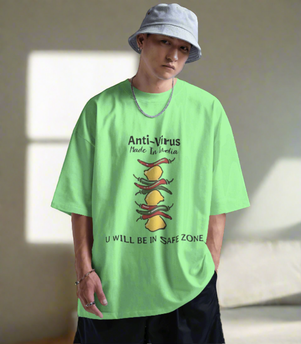 SCUBAAA Men's Lemon Aid Oversized Half Sleeve T-shirt