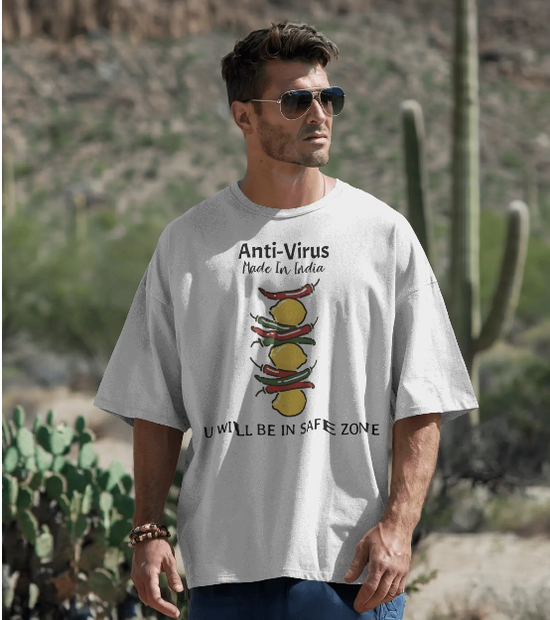 SCUBAAA Men's Lemon Aid Oversized Half Sleeve T-shirt