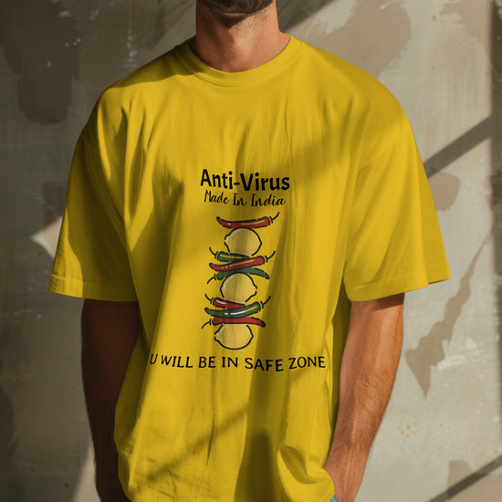 SCUBAAA Men's Lemon Aid Oversized Half Sleeve T-shirt