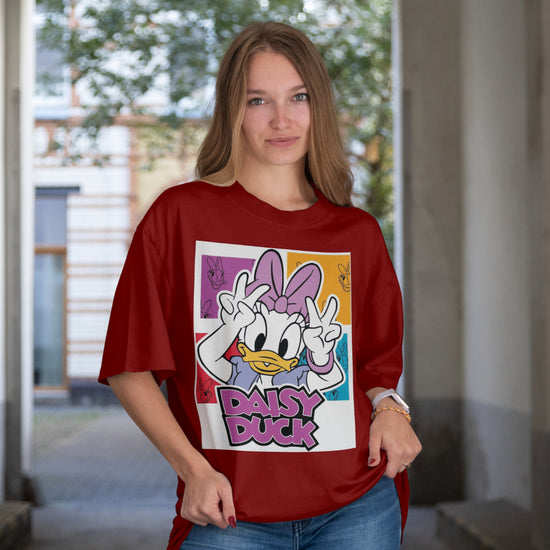 SCUBAAA Women's Daisy Duck: Pop Art Vibes Oversized T-Shirt
