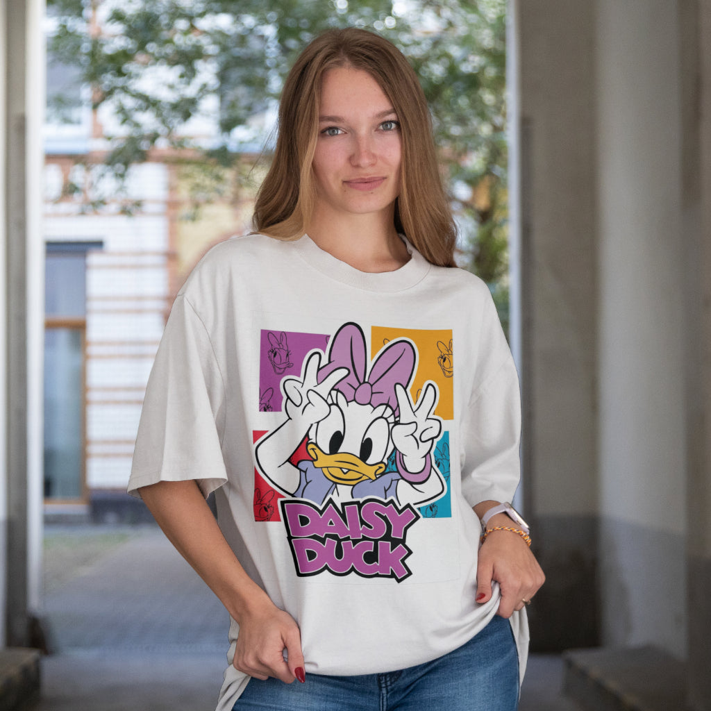 SCUBAAA Women's Daisy Duck: Pop Art Vibes Oversized T-Shirt