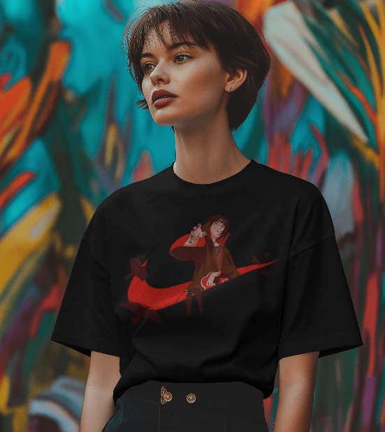 SCUBAAA Women's Itachi Uchiha Terry Oversized T-Shirt