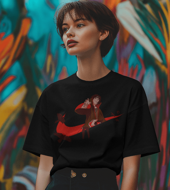 SCUBAAA Women's Itachi Uchiha Terry Oversized T-Shirt